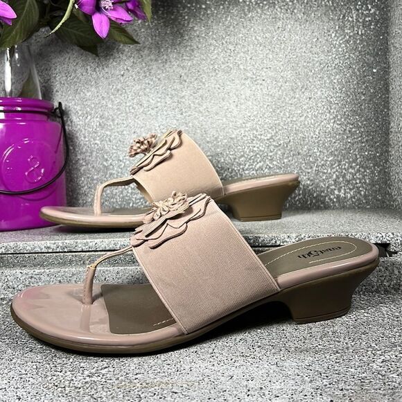 JC Penney  East 5th Floral Dust Rose Sandals Wedges Size 9 - Picture 1 of 8